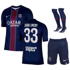 Paris Saint-Germain ZAÏRE-EMERY Kids' 2025/26 Home Kit - Blue/Red