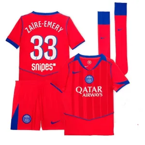 Paris Saint-Germain ZAIRE-EMERY 2025/26 Kids Third Kit Jersey - Red