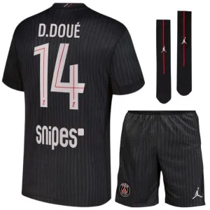 Paris Saint-Germain  D.DOUÉ 2025/26 Fourth Kids Kit - Black