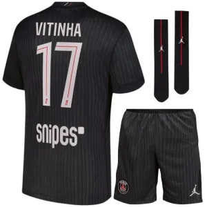 Paris Saint-Germain VITINHA 2025/26 Fourth Kids Kit - Black