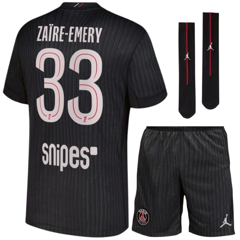 Paris Saint-Germain ZAÏRE-EMERY 2025/26 Viertes Kinder-Set - Schwarz