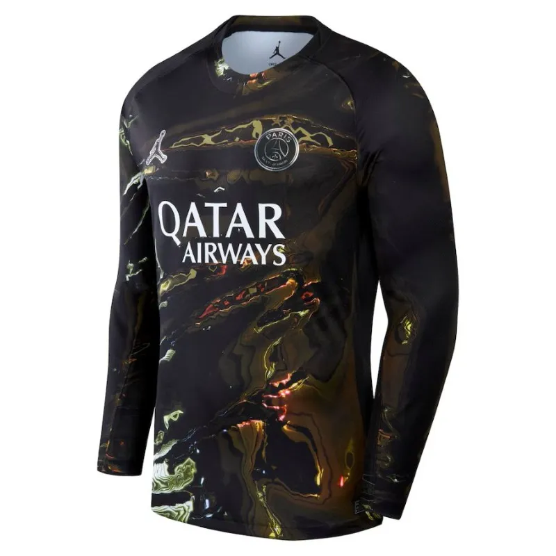 Camiseta PSG Noche Jordan Manga Larga 2025/26 2 Estrellas Campeón Europeo