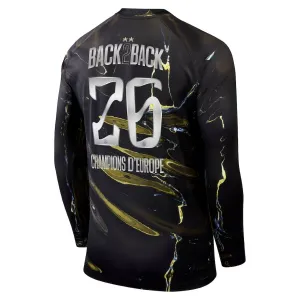 Camiseta PSG Noche Jordan Manga Larga 2025/26 2 Estrellas Campeón Europeo