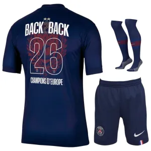 Camiseta PSG Conjunto Infantil Local 2025/26 2 Estrellas Campeón Europeo