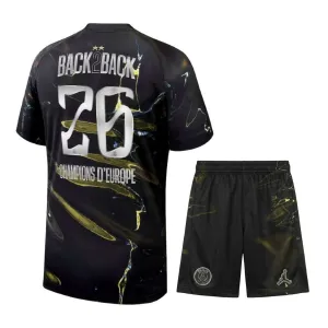 Camiseta PSG Conjunto Infantil Noche Jordan 2025/26 2 Estrellas Campeón Europeo