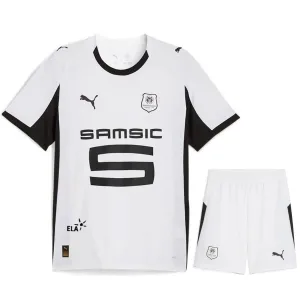 Rennes 2025/26 Away Kids Jersey + Shorts - White