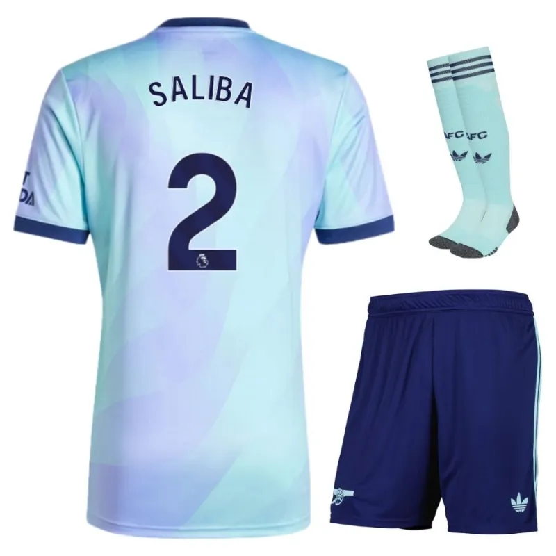 Maglia di replica terza per bambini SALIBA Arsenal 2024/25 - Azzurro celeste