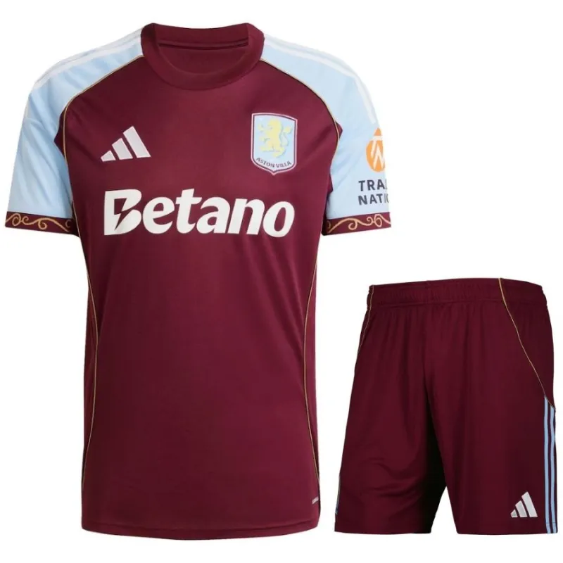 Maglia + Pantaloncini Home Bambino Aston Villa 2025/26 - Rosso