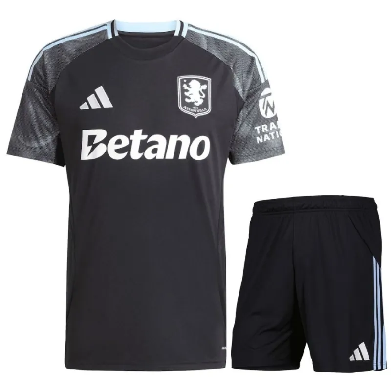 Aston Villa 2025/26 Away Kids Jersey + Shorts - Black