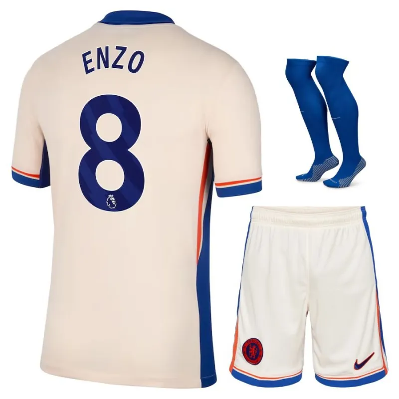Enzos Chelsea 2024/25 Auswärtskinderjersey - Set - Hellorange