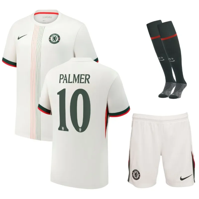 Set di maglia bambini in trasferta del Chelsea PALMER 2025/26 - Bianco