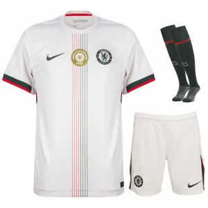 Chelsea FIFA-Klubweltmeisterschafts-Sieger-Kinder-Trikot-Set 2025 Auswärts - Weiß