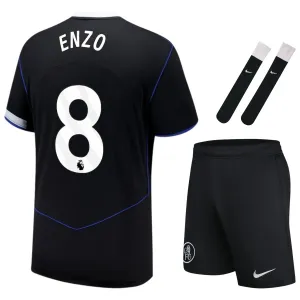 Chelsea ENZO 2025/26 Troisième ensemble de maillot pour enfants - Noir