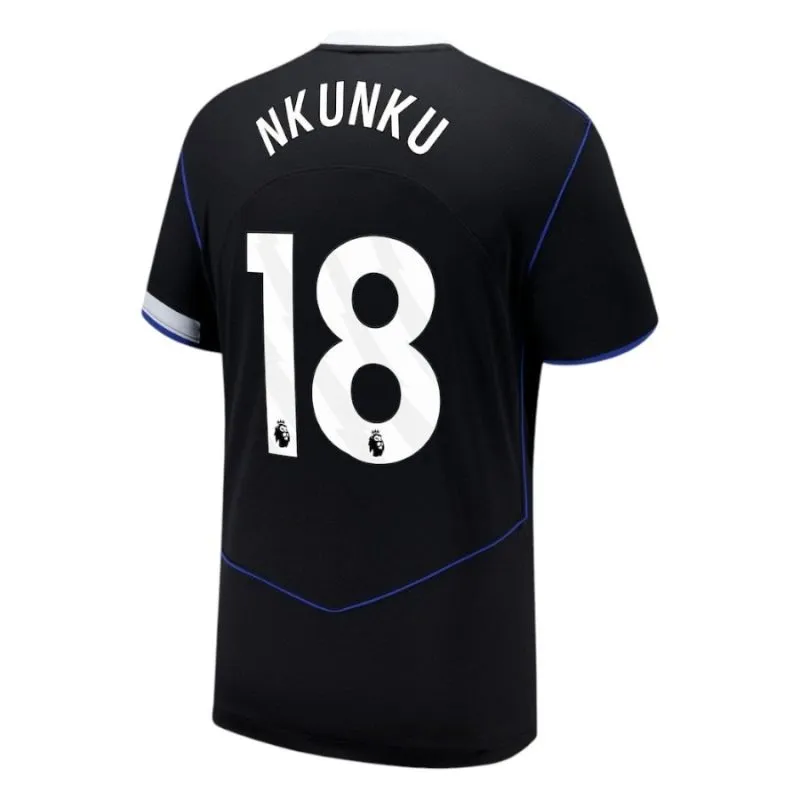 Chelsea NKUNKU 2025/26 Troisième ensemble de maillot pour enfants - Noir