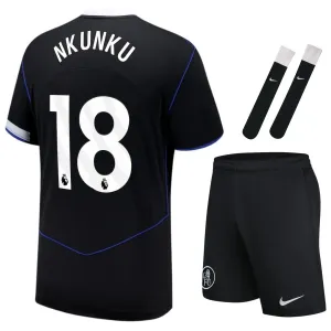 Chelsea NKUNKU 2025/26 Troisième ensemble de maillot pour enfants - Noir