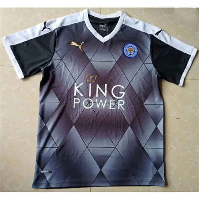 Camiseta de salida retro 2015/16 del Leicester City - negra