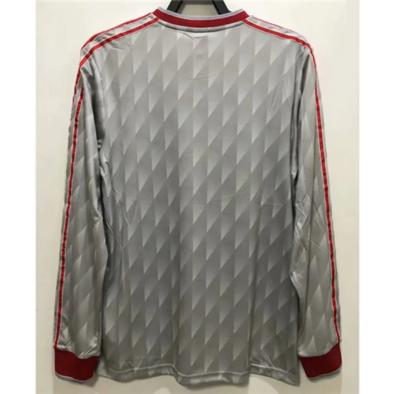 Liverpool 1989 - 91 Retro Away Long Sleeve Jersey - Grey