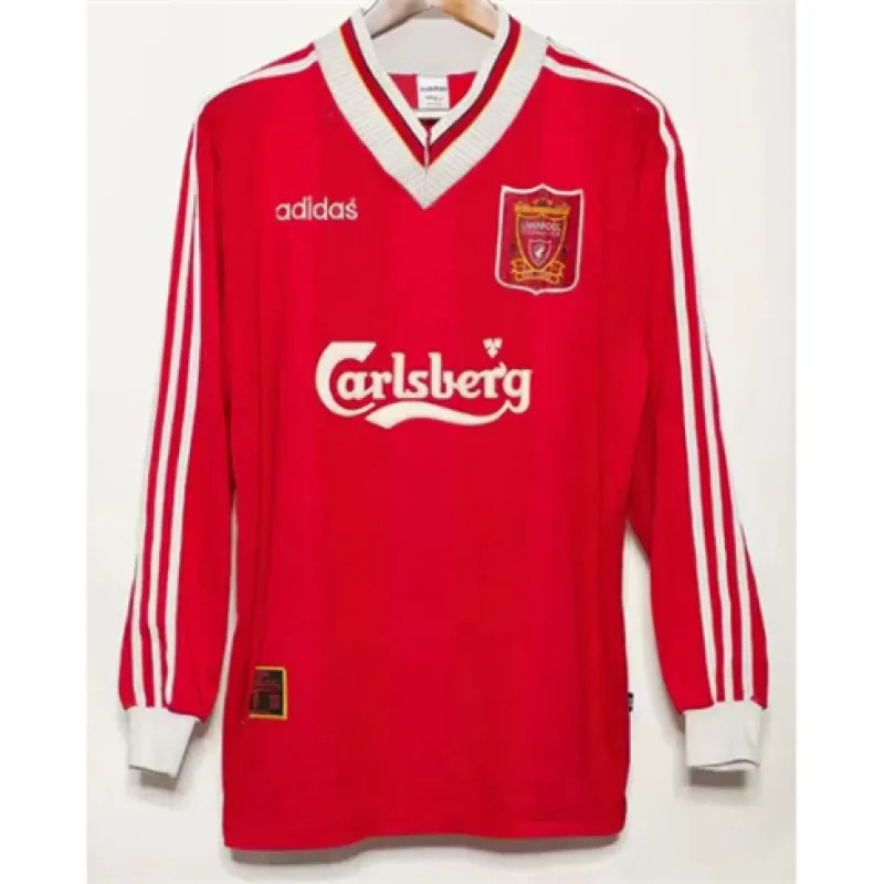 Liverpool 1995/96 Retro Home Long Sleeve Sports Shirt - Red