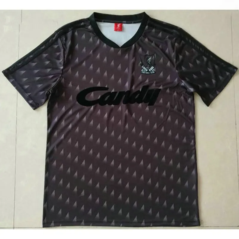 Troisième maillot rétro de Liverpool 1989 - Noir