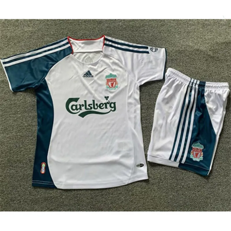 Maillot d'extérieur rétro pour enfants de Liverpool 2006/07 - Blanc
