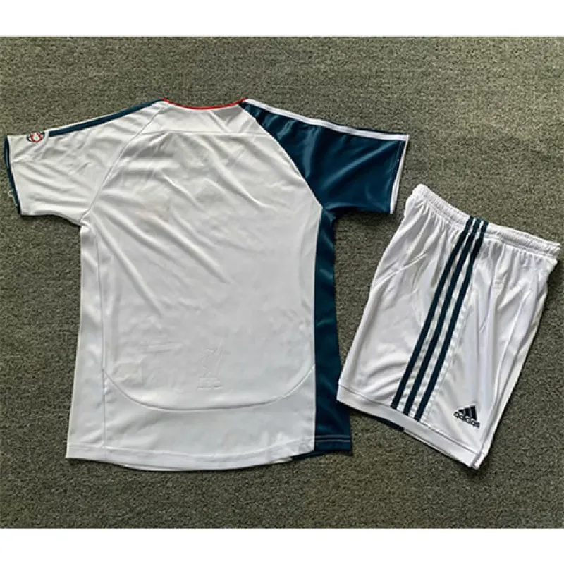 Maillot d'extérieur rétro pour enfants de Liverpool 2006/07 - Blanc
