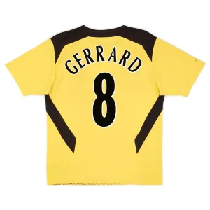 Maglia di trasferta retro di Steven Gerrard Liverpool 2004-06 - Giallo