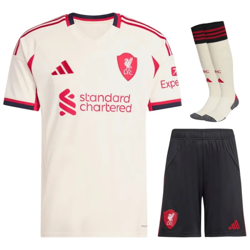 Liverpool 2025/26 Set di maglia away per bambini - Bianca