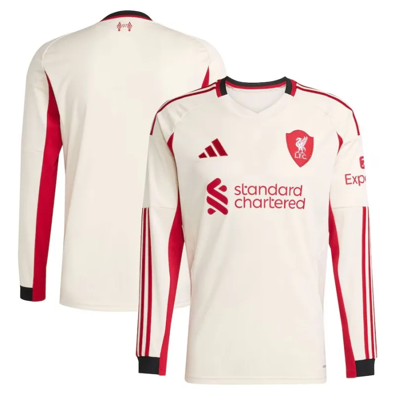 Liverpool 2025/26 Long-Sleeve Away Jersey - White