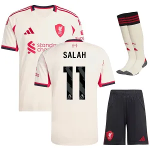 Liverpool SALAH 2025/26 Kids' Away Jersey Set - White