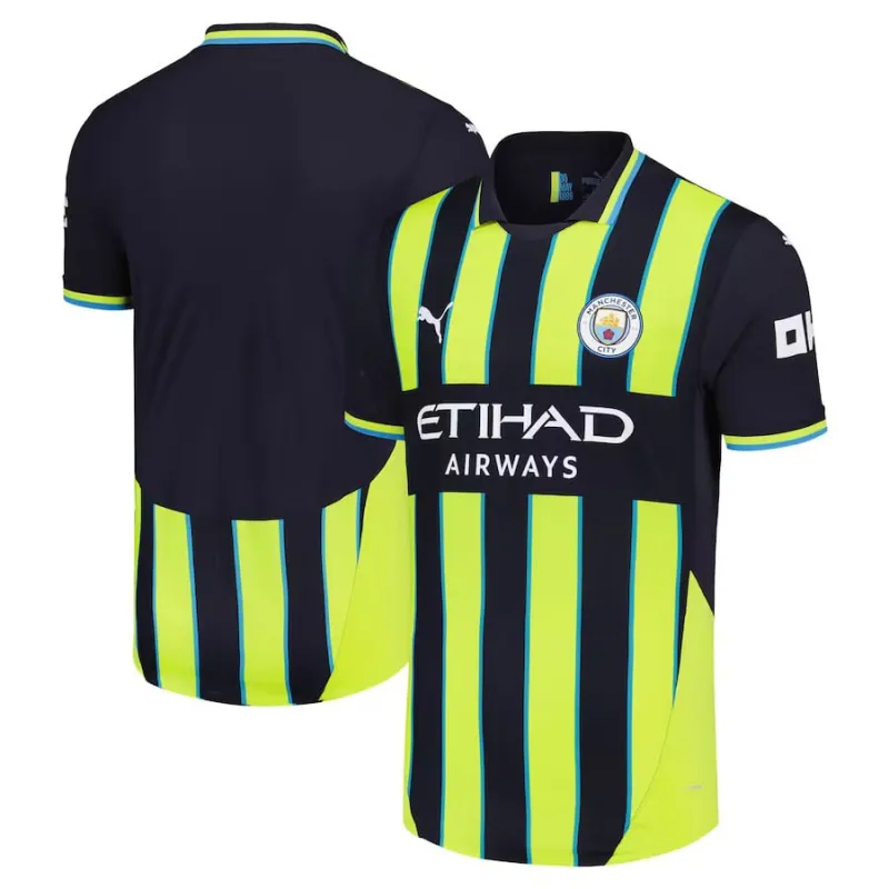Manchester City 2024/25 Auswärtspielermodel-Trikot - Schwarz/Grün