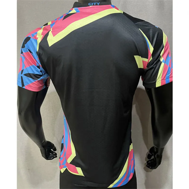 Troisième maillot de la version joueur de Manchester City 2024/25 - Noir/Bleu