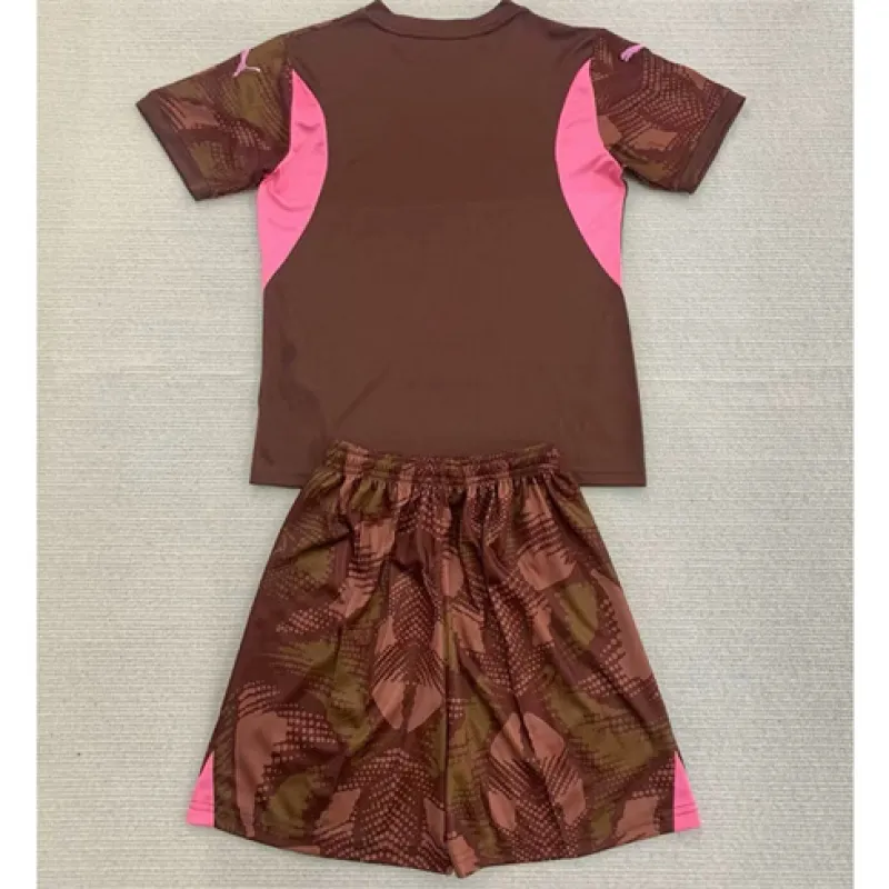 Manchester City Kids' Goalkeeper Jersey and Shorts 2024/25 - Brown