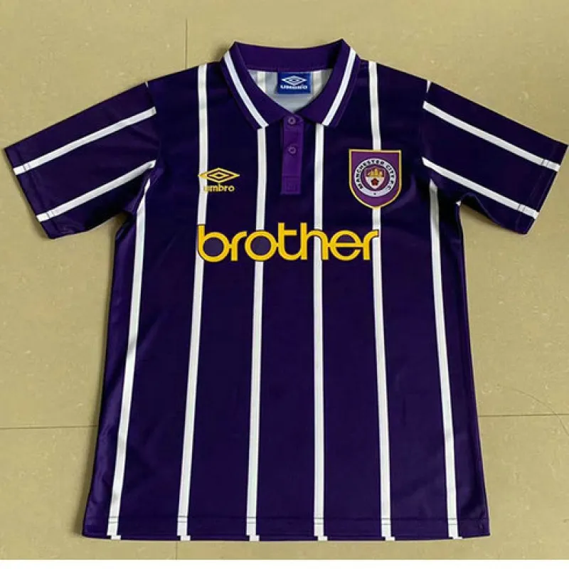 Manchester City 1993 Retro Auswärts-Trikot - Blau