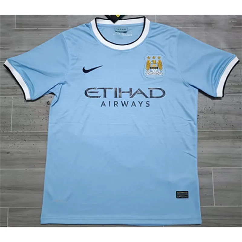 Maglia di campo di casa retrò di Manchester City 2013/14 - Blu