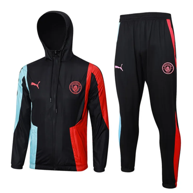 Manchester City 2024/25 Hooded Windproof Sports Jacket - Black