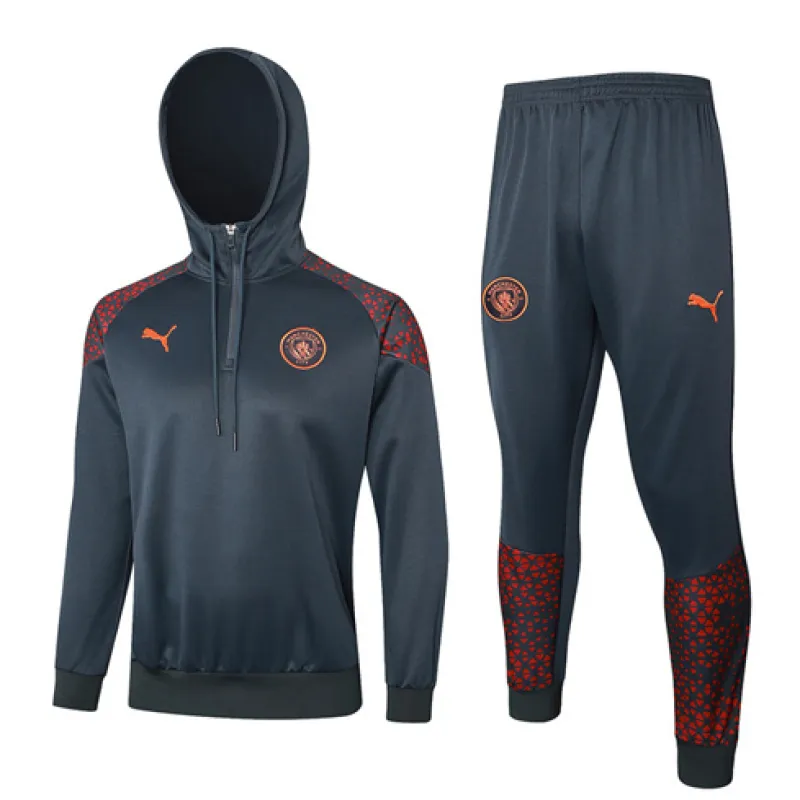 Manchester City 2024/25 Hooded Sports Wear - Dark Gray