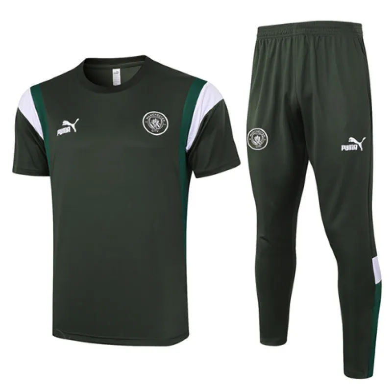 Manchester City 2024/25 Training Shirt and Trousers - Army Green