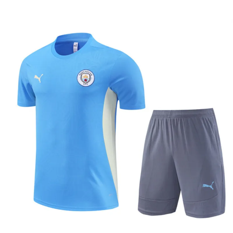 Manchester City 2024/25 Trainingsshirt und Shorts - Blau