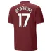 DEBRUYNE Manchester City Drittes Trikot 2024/25 - Burgundrot