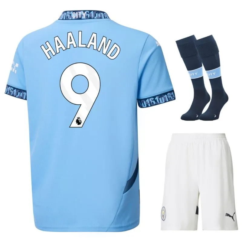 HAALAND Manchester City Kids' Home Jersey Set 2024/25 - Blue