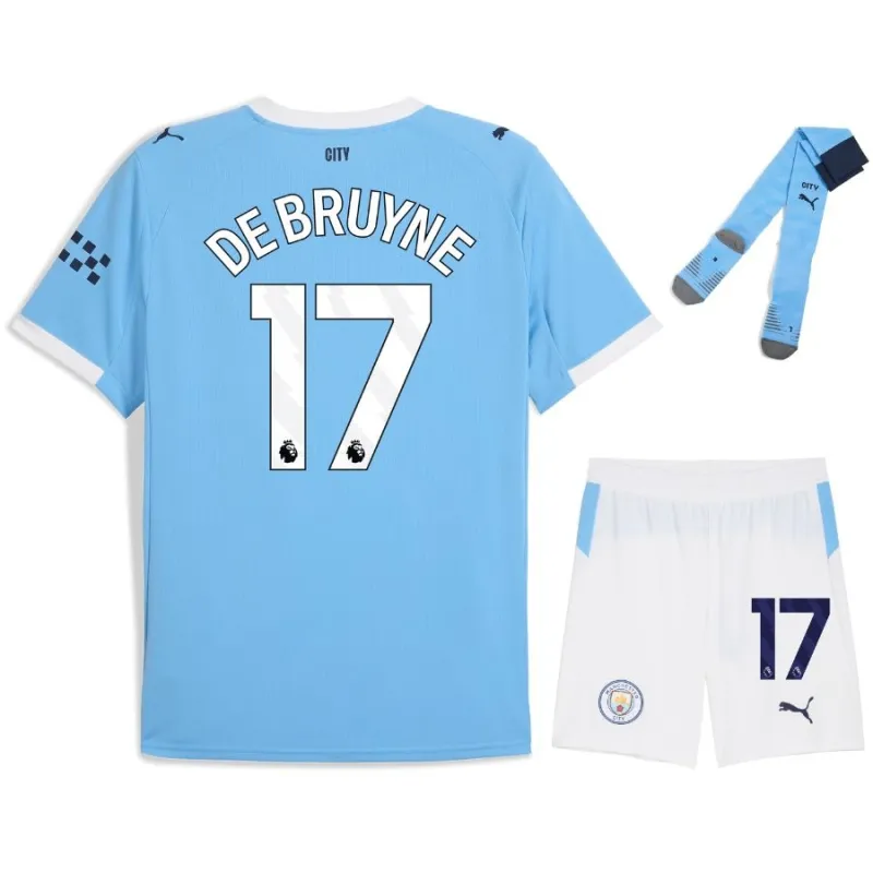 Manchester City DE BRUYNE Kids' Kit 2025/26 Home - Blue