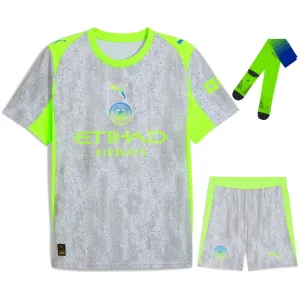 Manchester City 2025/26 Terza Divisa Bambino - Grigio
