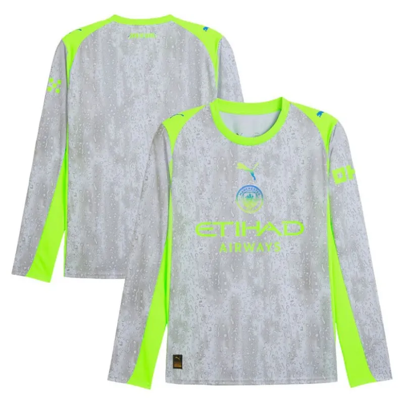 Manchester City 2025/26 Terza Maglia a Maniche Lunghe - Grigio