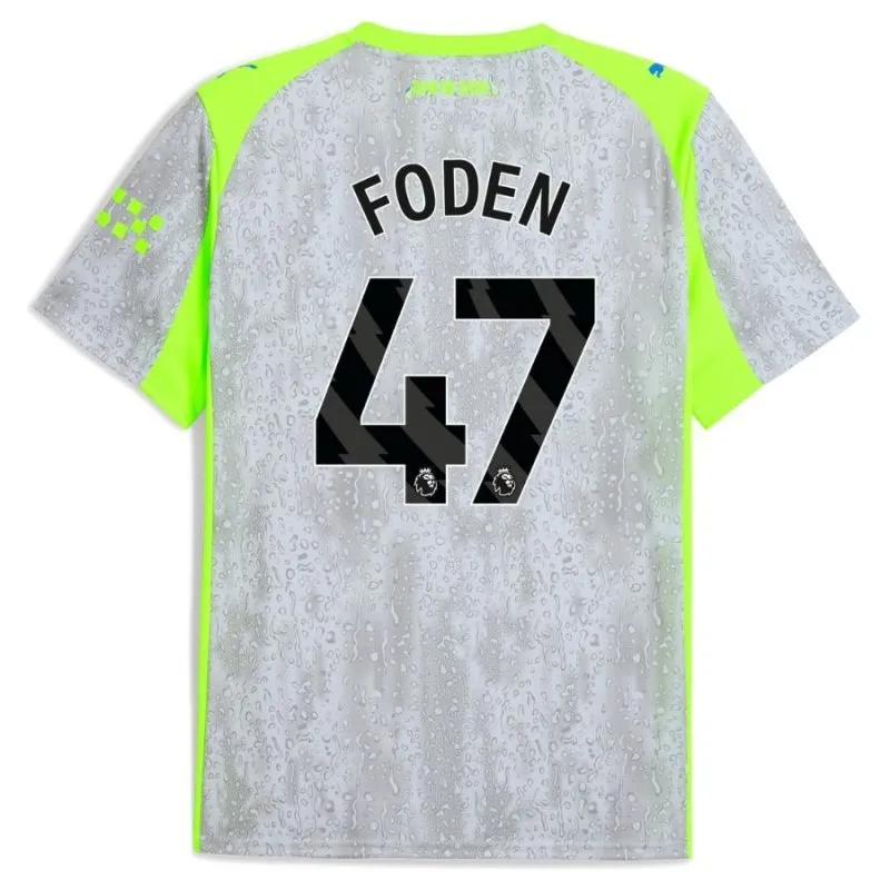 Manchester City FODEN 2025/26 Troisième Maillot - Gris