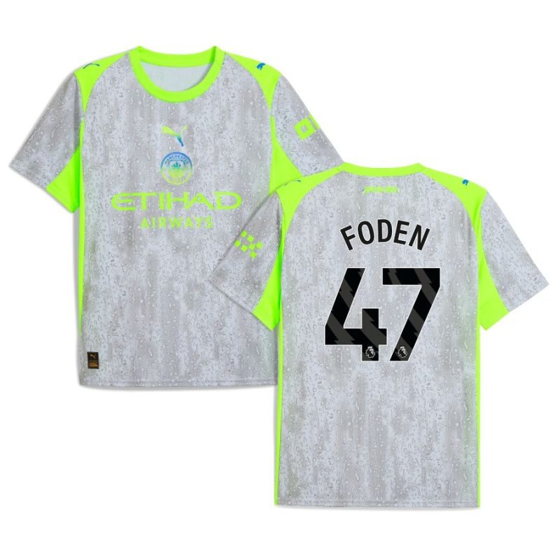 Manchester City FODEN 2025/26 Troisième Maillot - Gris