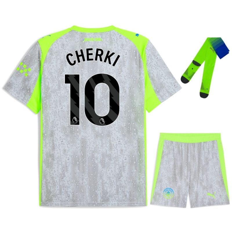 Manchester City CHERKI 2025/26 Tercer Conjunto Infantil - Gris