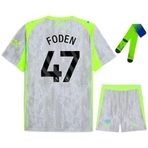 Manchester City FODEN 2025/26 Third Kids Kit - Grey