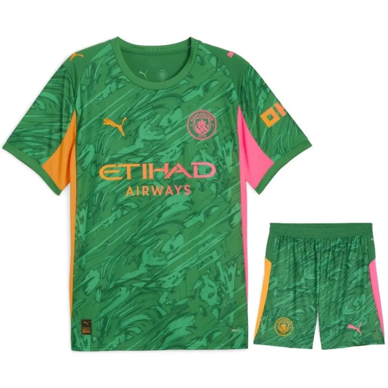 Manchester City 2025/26 Kids Goalkeeper Kit + Shorts - Green