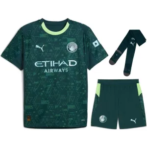 Manchester City 2025/26 Quarto kit bambino - Verde