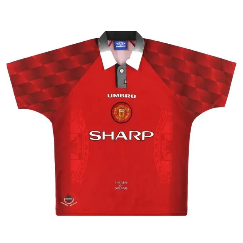 Manchester United 1996 1998 Maillot domicile rétro - Rouge